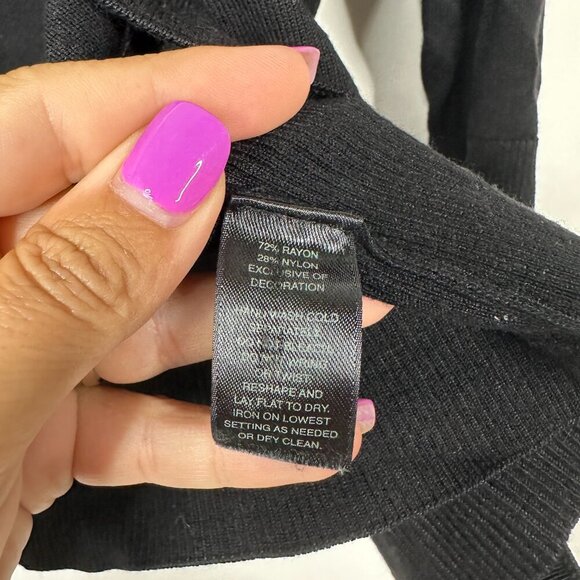 2/$30 White House Black Market Snap Button Cardigan in Black Medium #A0035 - Picture 6 of 7